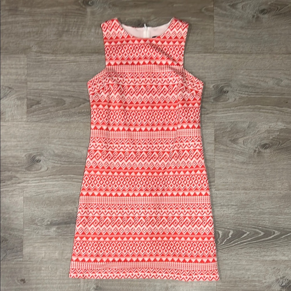 Geometric Patterned coral knit dress